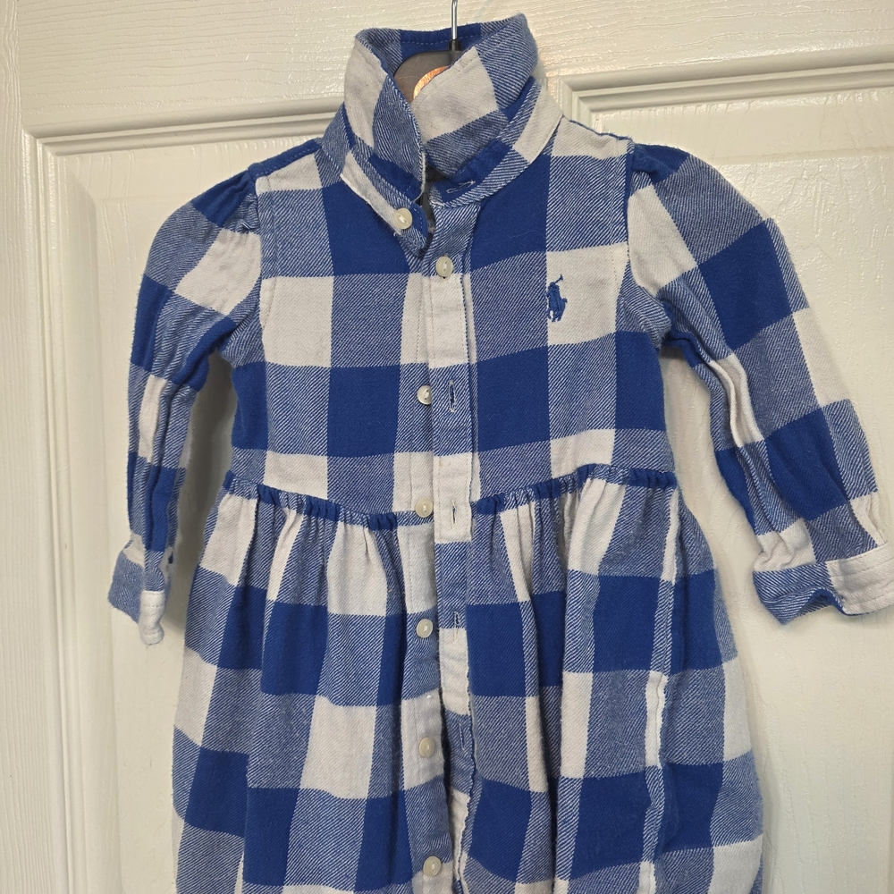 Ralph Lauren Blue and White Plaid Dress